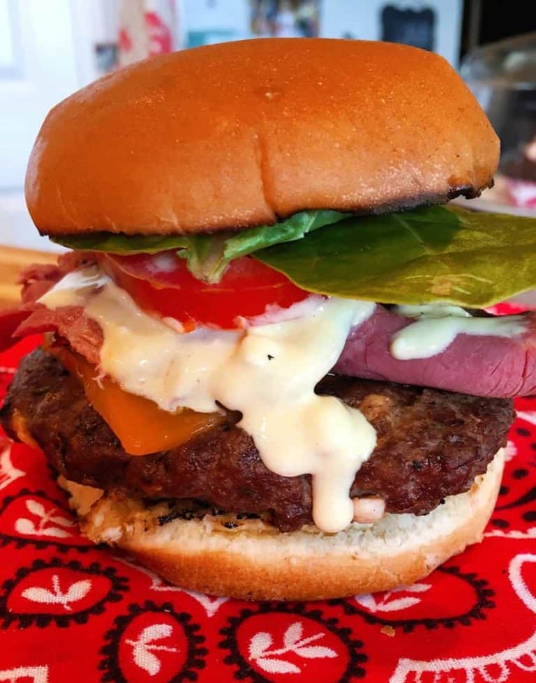 Feta Cheese Pastrami Burger Norine's Nest