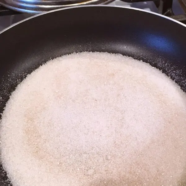 Sugar in skillet