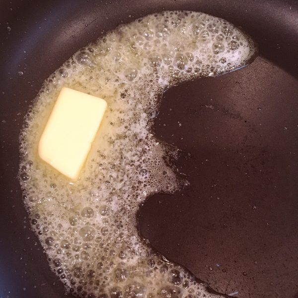 melting butter in a pan