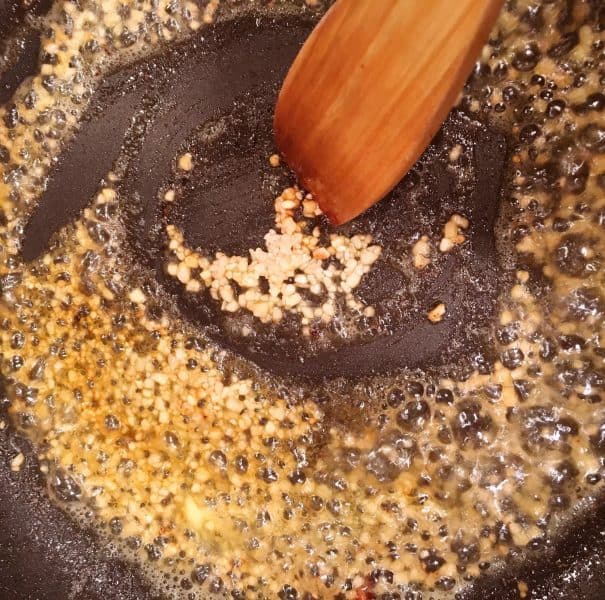 sauteing garlic