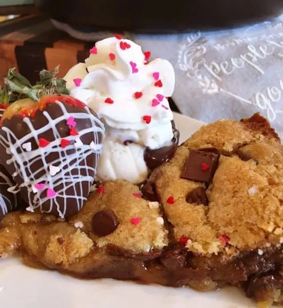 Salted Caramel Skillet Cookie - siftnwhisk