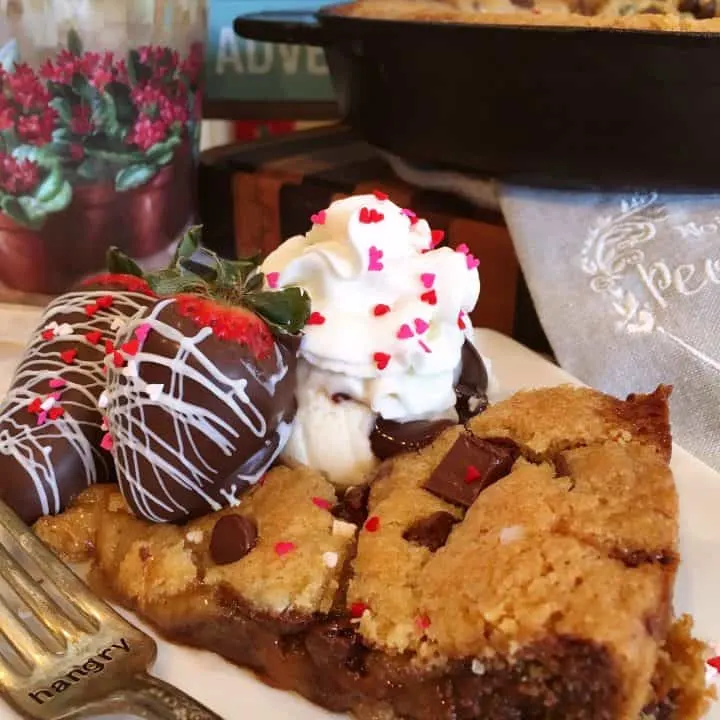 Salted Caramel Skillet Cookie - siftnwhisk