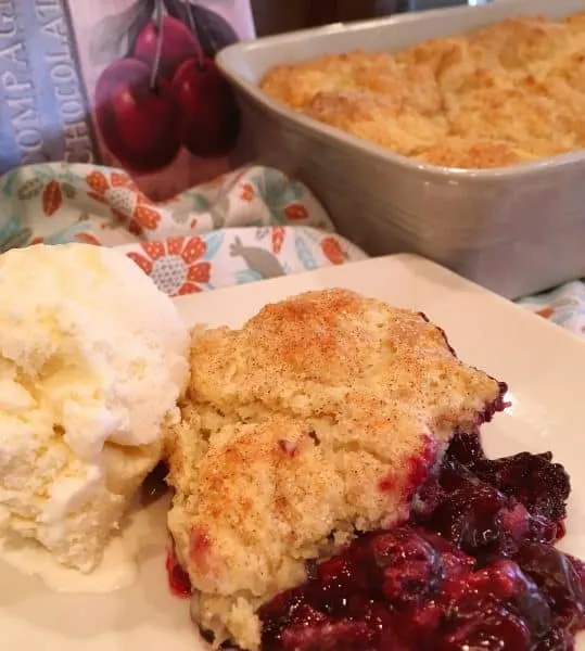 Cobbler with ice cream