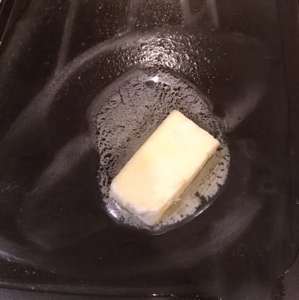 Butter melting in the pan