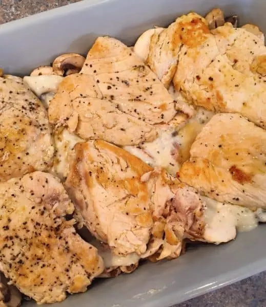 Adding cooked chicken to casserole