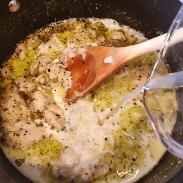 Adding lemon juice to sauce