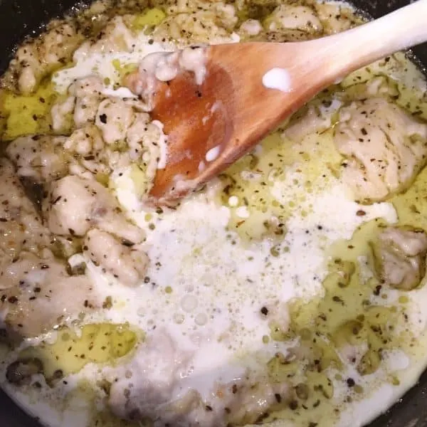 Florentine Sauce adding cream