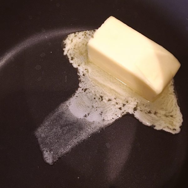 Butter melting in sauce pan