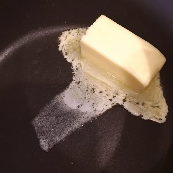 Butter melting in sauce pan