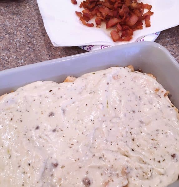 Adding layer of sauce on top of chicken