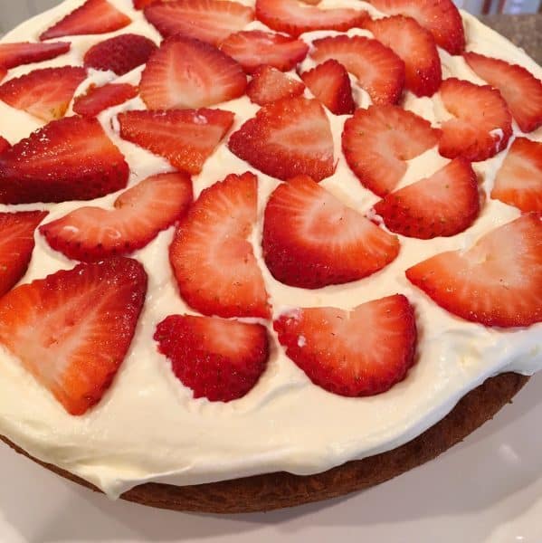 fresh sliced strawberries added to filling