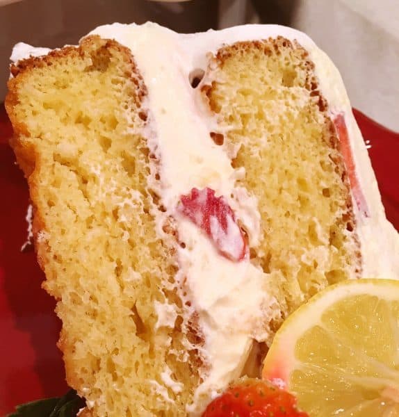 Slice of Mock Lemon Chiffon Cake