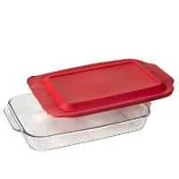 Pyrex 3-qt Sculpted Oblong Baking Dish w/Red Lid, 9-Inch X 13-Inch