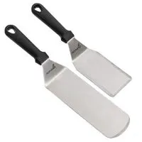 Professional Spatula Set - Stainless Steel Pancake Turner and Griddle Scraper - Griddle Spatula - Flexible Flipper - for BBQ or Grill - Set of 2 Commercial Grade Spatulas