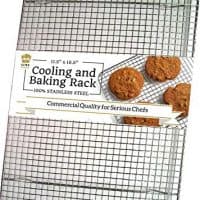 Ultra Cuisine 100% Stainless Steel Wire Cooling Rack for Baking fits Half Sheet Pan – Cool Cookies, Cakes, Breads - Oven Safe for Cooking, Roasting, Grilling - Heavy Duty Commercial Quality