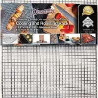 KITCHENATICS Professional Grade Stainless Steel Cooling and Roasting Wire Rack Fits Half Sheet Baking Pan for Cookies, Cakes Oven-Safe for Cooking, Smoking, Grilling, Drying, Heavy Duty -11.8" x 16.9"