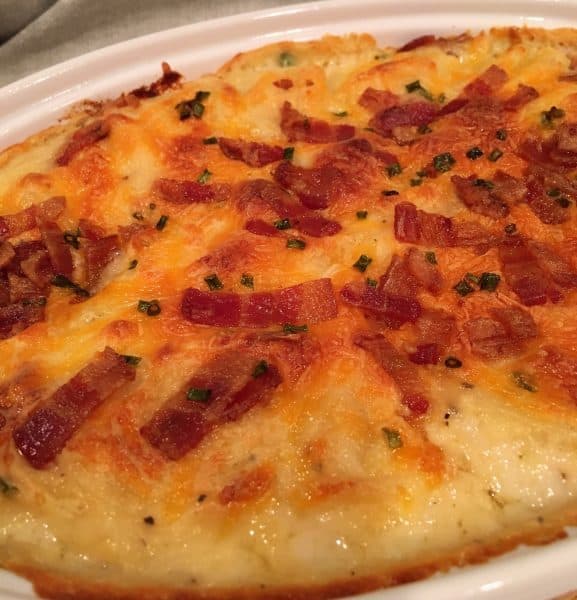 Close-up of Baked Scalloped potatoes