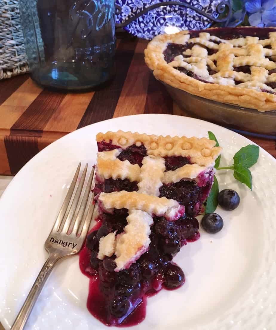 slice of blueberry pie