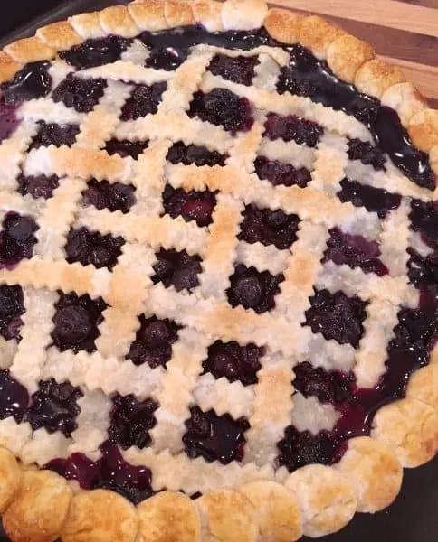Fresh Blueberry pie out of the oven