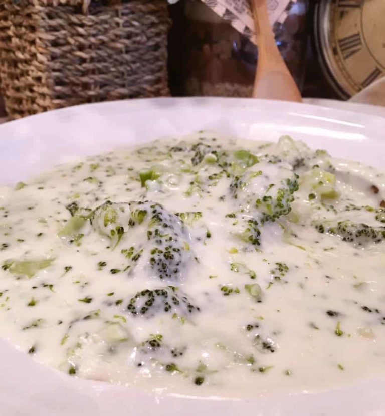 Close up Cream of Broccoli Soup