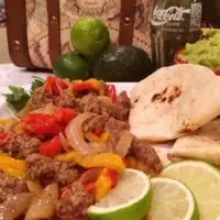 Platter of Instant Pot Beef Fajitas