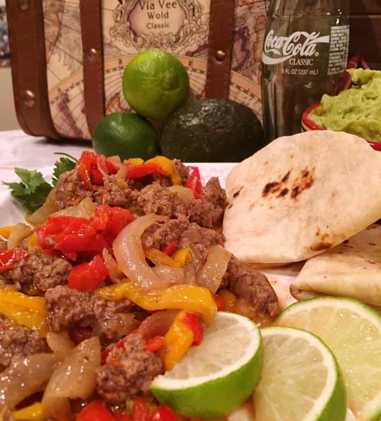 Platter of Instant Pot Beef Fajitas
