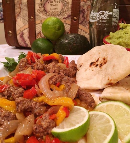 Platter with Beef Fajitas