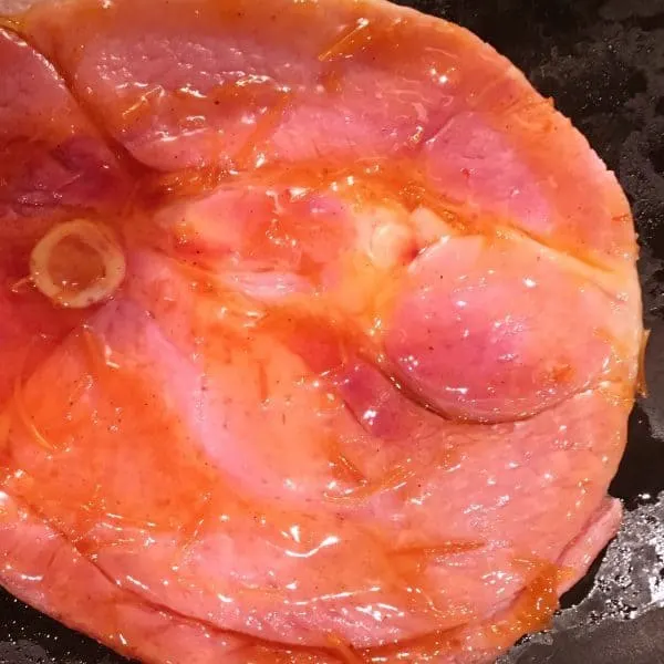 Glaze brushed on Ham Steak