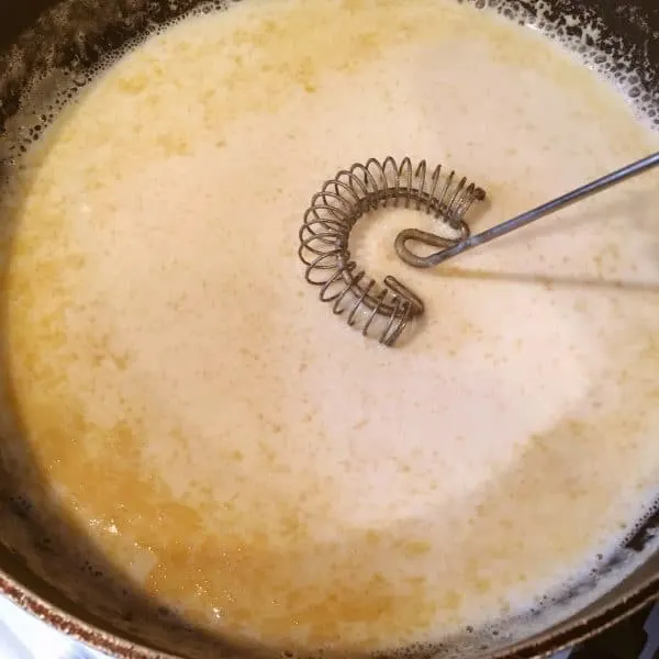 Adding milk to roux