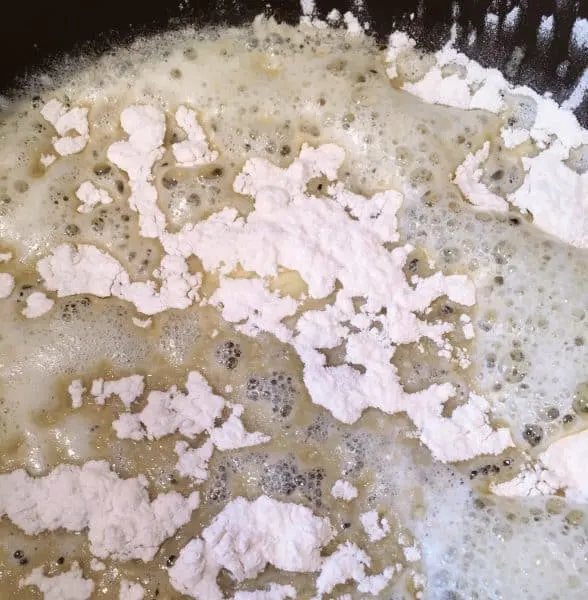 Melted butter with flour added