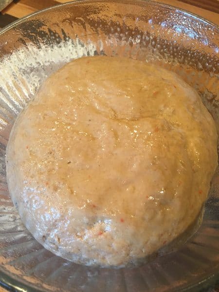 Carrot Cake Mix cinnamon roll dough in greased bowl. 