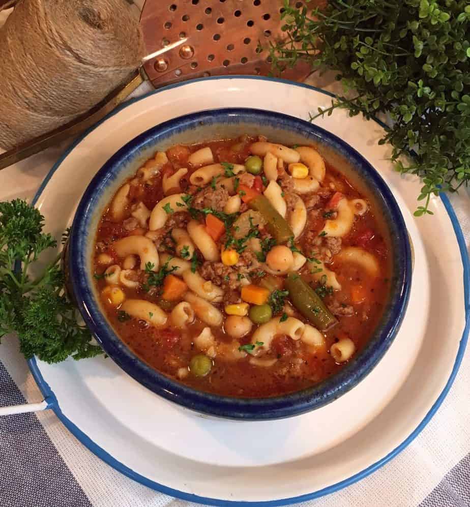 Hamburger Vegetable Pasta Soup | Norine's Nest