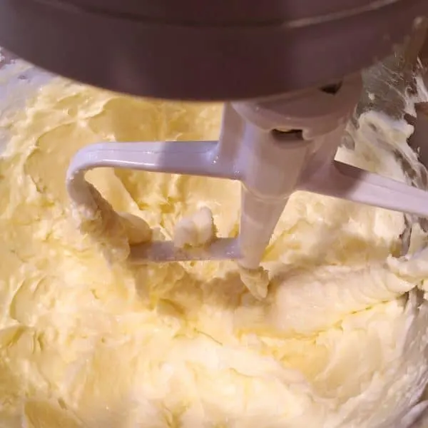 Butter and Shortening being creamed together
