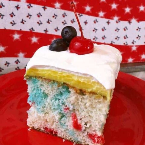 Red, White, and Blue Poke Cake