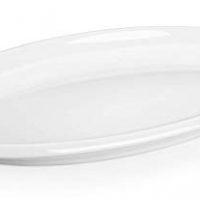 DOWAN 14 Inches Porcelain Oval Platters, Serving Plates, 2 Packs, White, Stackable