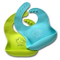 Waterproof Silicone Bib Easily Wipes Clean! Comfortable Soft Baby Bibs Keep Stains Off! Spend Less Time Cleaning After Meals with Babies or Toddlers! Set of 2 Colors (Lime Green/Turquoise)