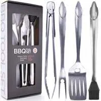 Alpha Grillers Heavy Duty BBQ Grilling Tools Set. Extra Thick Stainless Steel Spatula, Fork, Basting Brush & Tongs. Gift Box Package. Best for Barbecue & Grill. 18 Inch Utensils Turner Accessories