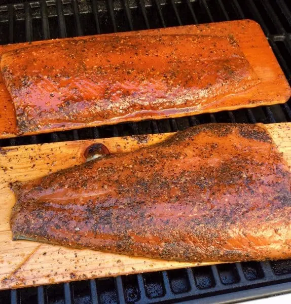 Cedar Bay Grilling Company Salmon on cedar planks
