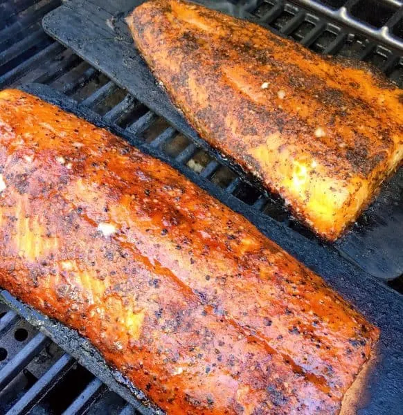 Grilled Salmon on Cedar Planks in the BBQ