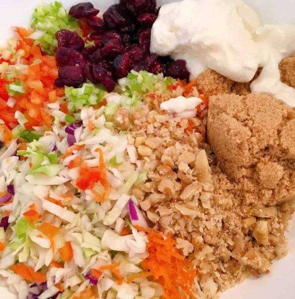 Ingredients for Apple Slaw and dressing