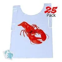 Upper Midland Products Lobster Bibs - 25 Disposable Bibs for Crawfish Boil, Seafood Parties, or Home Dinners by