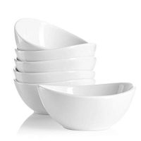 Sweese 1106 Porcelain Bowls - 10 Ounce for Ice Cream Dessert, Small Side Dishes - Set of 6, White