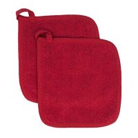 Ritz Royale Coleção 100% Algodão Pano De Terry Pote Titular Definido, Cozinha Quente Pad, 2-Pack, Pimentão Vermelho