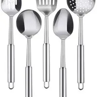 Utopia Kitchen Stainless Steel Cooking Utensil Set - 5-Piece Serving Spoons