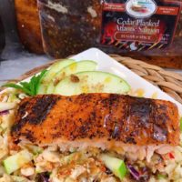 Grilled Salmon with Green Apple Slaw