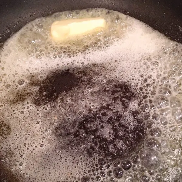 Large deep skillet over medium melted 4 tablespoons butter