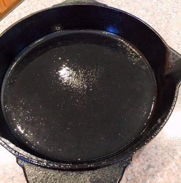 Cast Iron Skillet coated with non-stick cooking spray.