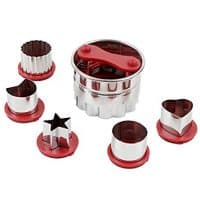 Astra shop 6-Piece Classic Linzer Cookie Cutter Set, Red