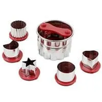 Astra shop 6-Piece Classic Linzer Cookie Cutter Set, Red
