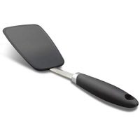 Hygienic Solid Heat-Resistant Flexible Silicone Spatula, Black Non-stick Silicone Turner